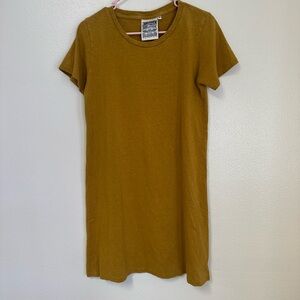 Jungmaven Mustard Hemp Cotton T-Shirt Dress